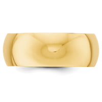 14KY 8mm Half-Round Wedding Band Size 12