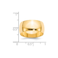 14KY 10mm Half Round Band Size 10.5
