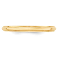 14KY 2.5mm Half Round with Edge Band Size 13.5