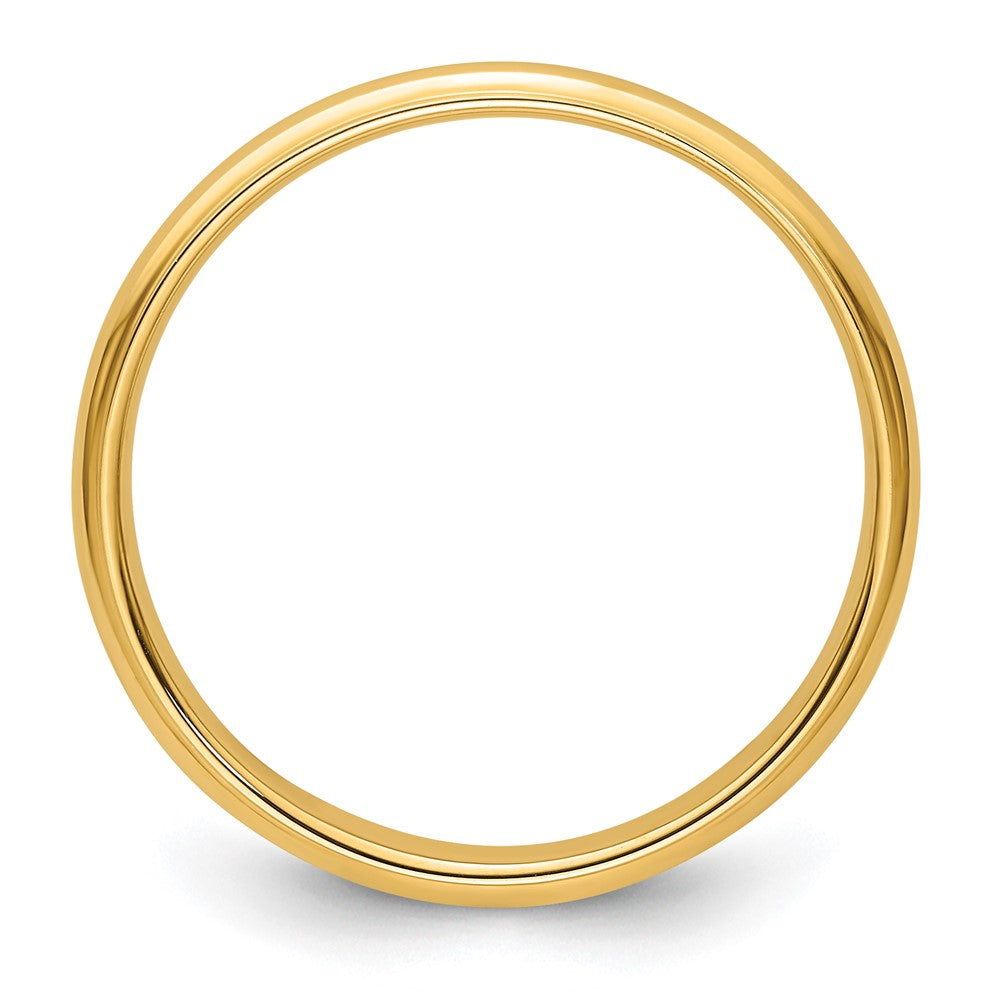 14KY 3mm Half Round with Edge Band Size 9.5