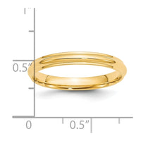 14KY 3mm Half Round with Edge Band Size 5