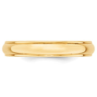 14KY 4mm Half Round with Edge Band Size 11.5