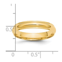 14KY 4mm Half Round with Edge Band Size 11.5