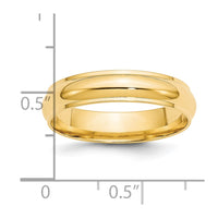 14KY 5mm Half Round with Edge Band Size 7