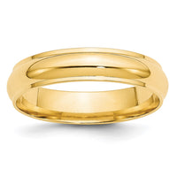 14KY 5mm Half Round with Edge Band Size 13.5