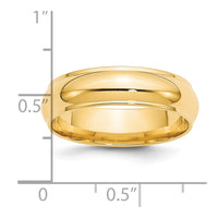 14KY 6mm Half Round with Edge Band Size 5.5