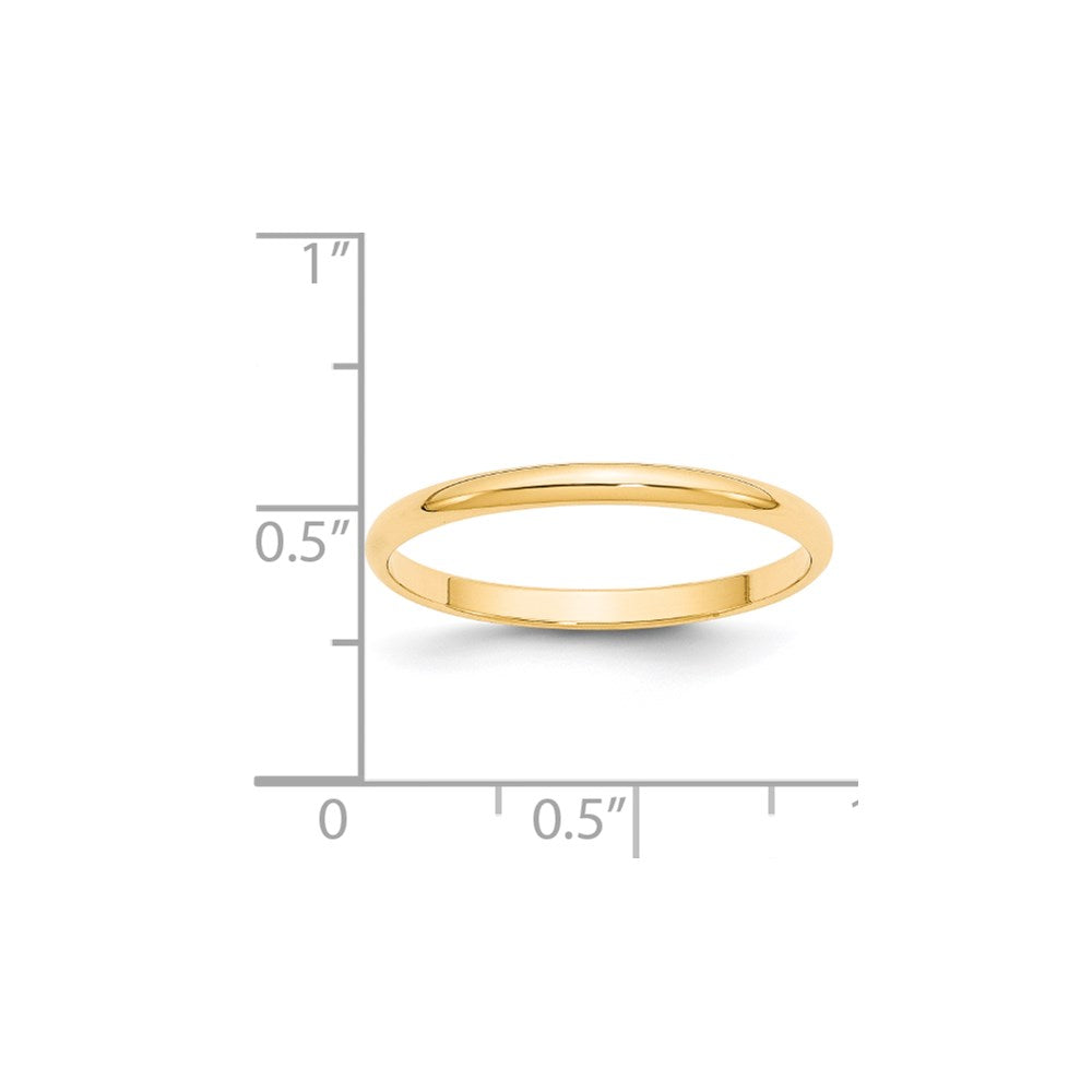 14KY 2mm LTW Half Round Band Size 9.5