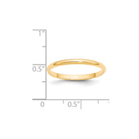 14KY 2mm LTW Half Round Band Size 9.5