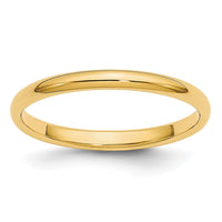14KY 2mm LTW Half Round Band Size 12.5