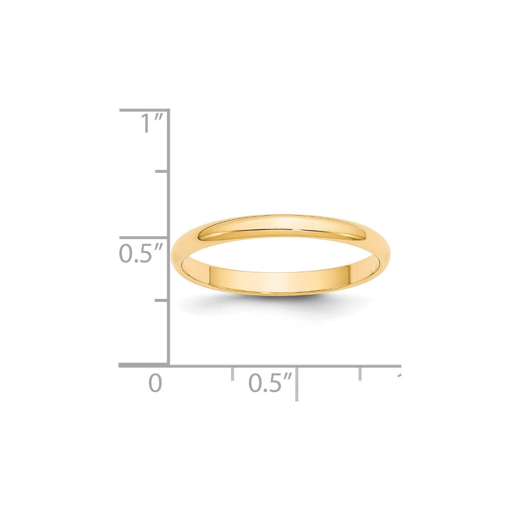 14KY 2.5mm LTW Half Round Band Size 5