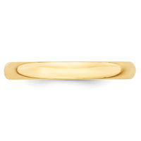 14KY 3mm LTW Half Round Band Size 7.5