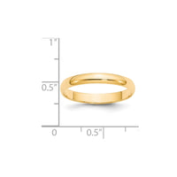 14KY 3mm LTW Half Round Band Size 12