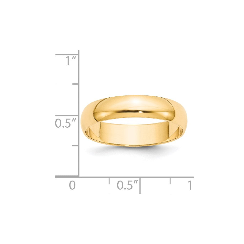 14KY 5mm LTW Half Round Band Size 5.5