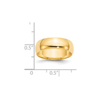 14KY 6mm LTW Half Round Band Size 13.5