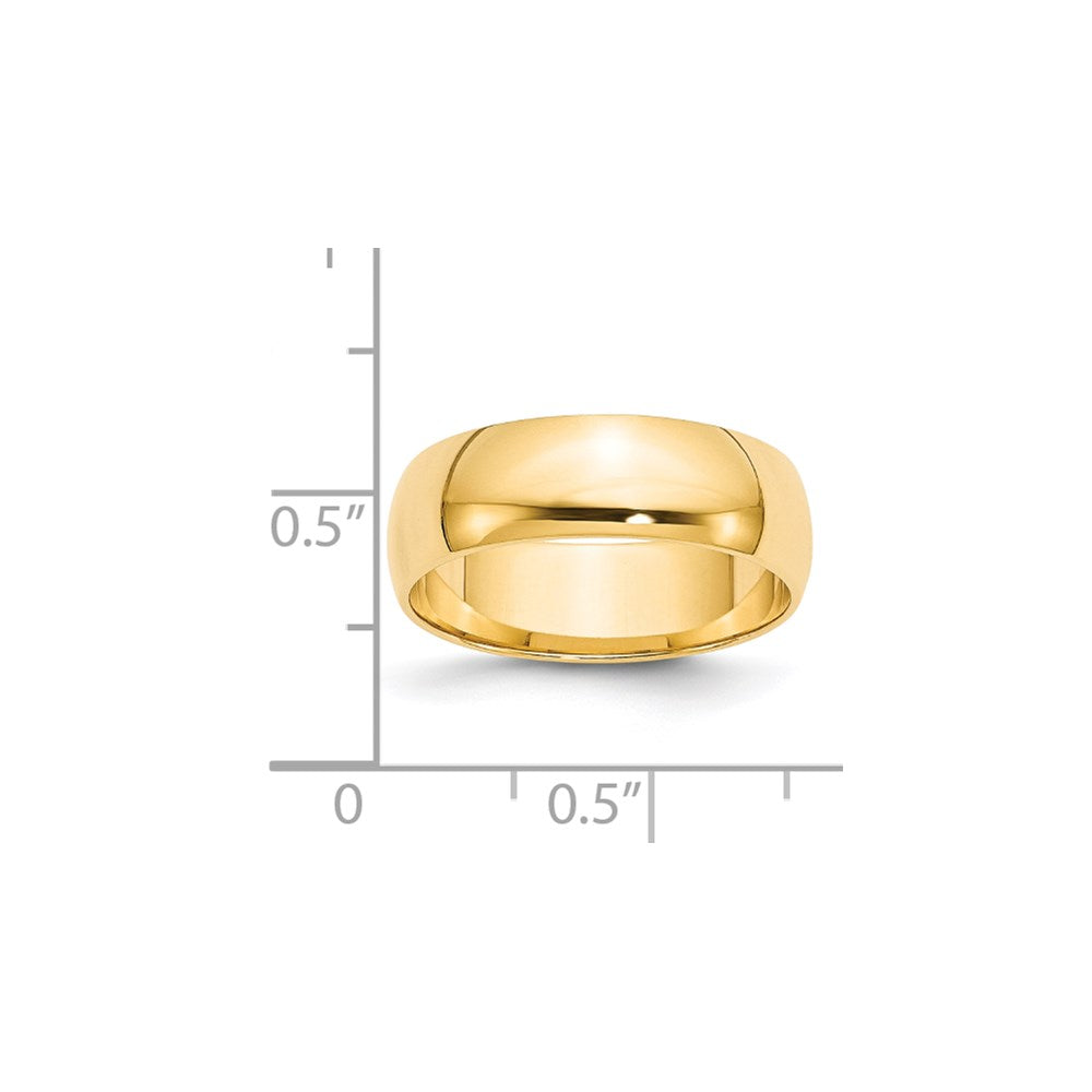 14KY 6mm LTW Half Round Band Size 11.5