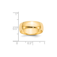 14KY 7mm LTW Half Round Band Size 10.5