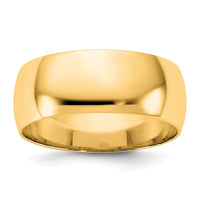10KY 7.5mm LTW Half Round Band Size 9.5