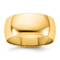 14KY 8.5mm LTW Half Round Band Size 6.5