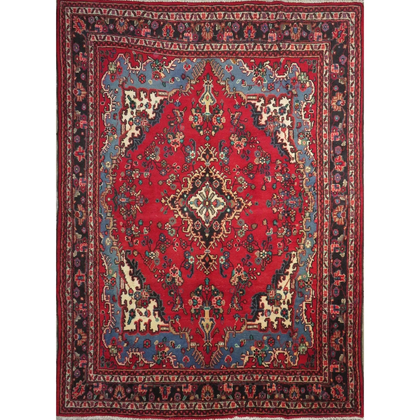 Hand-Knotted Persian Wool Rug _ Luxurious Vintage Design, 10' x 7'3", Artisan Crafted