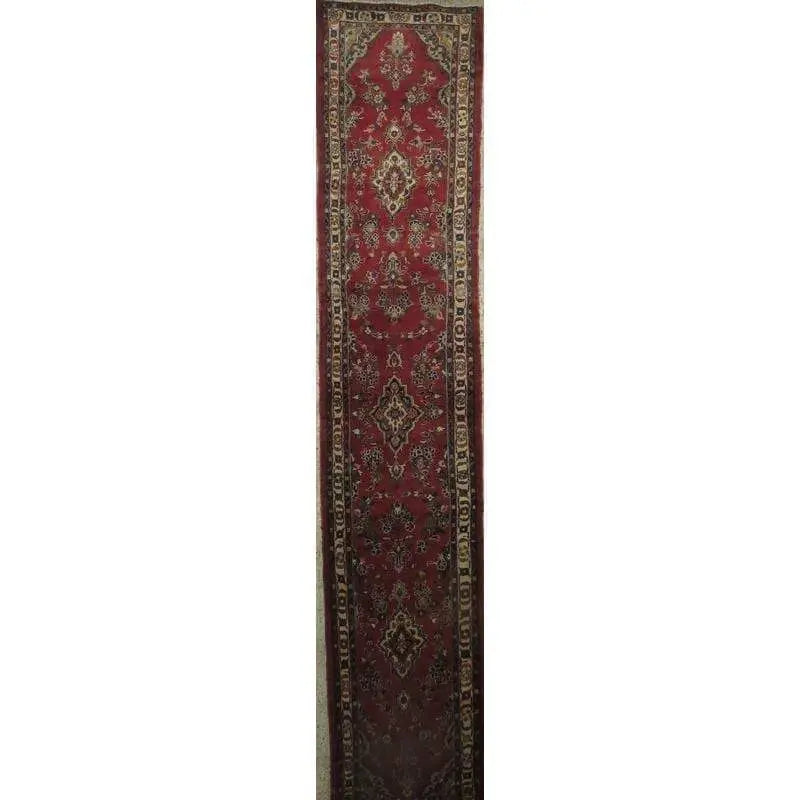 Hand-Knotted Persian Wool Rug _ Luxurious Vintage Design, 10'1" x 2'4", Artisan Crafted