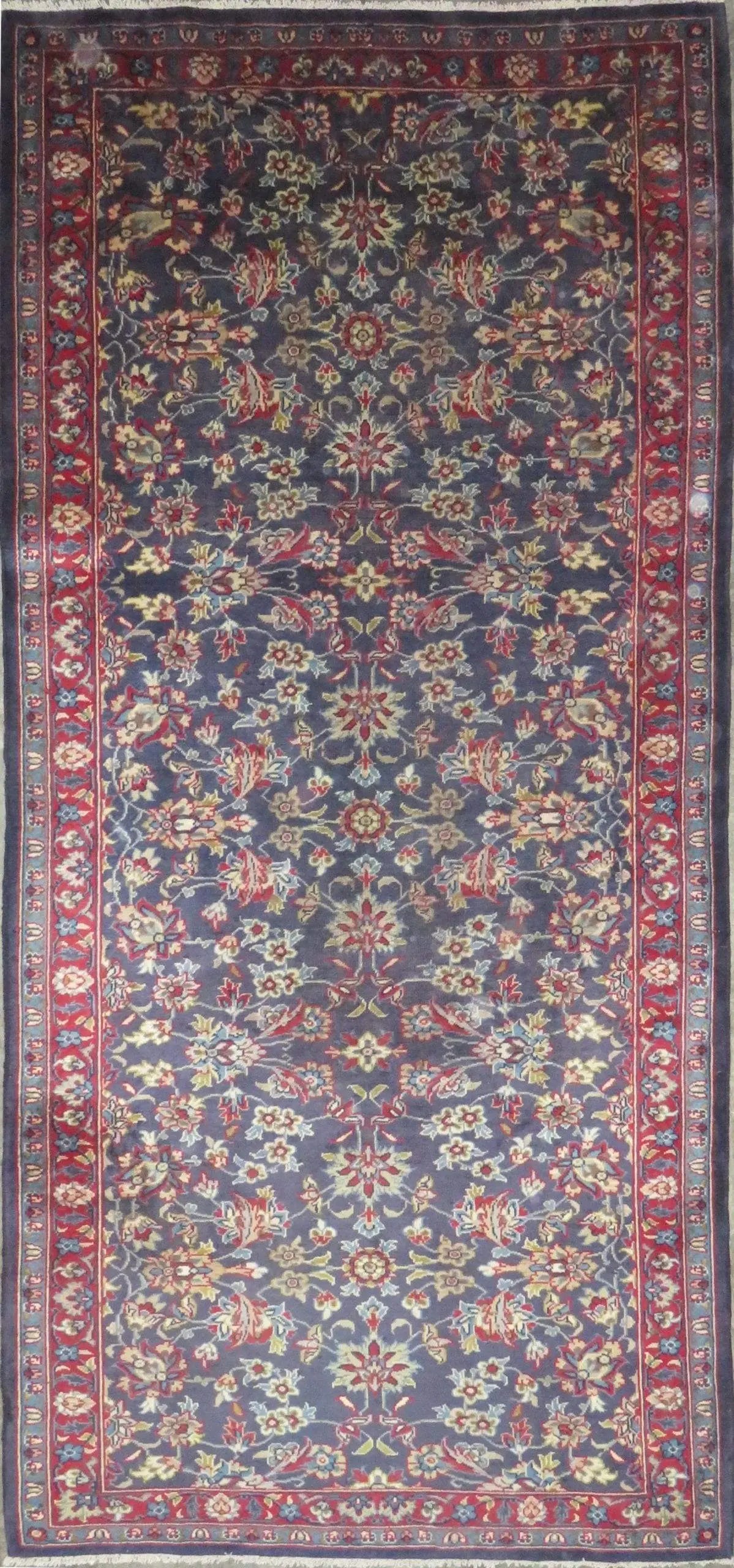 Hand-Knotted Persian Wool Rug _ Luxurious Vintage Design, 10'2" x 4'7", Artisan Crafted