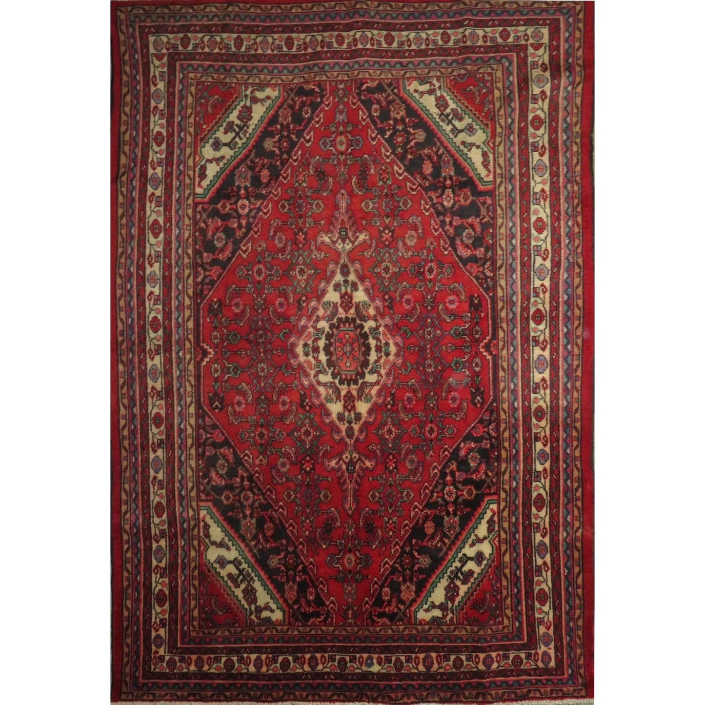 Hand-Knotted Persian Wool Rug _ Luxurious Vintage Design, 10'2" x 6'6", Artisan Crafted