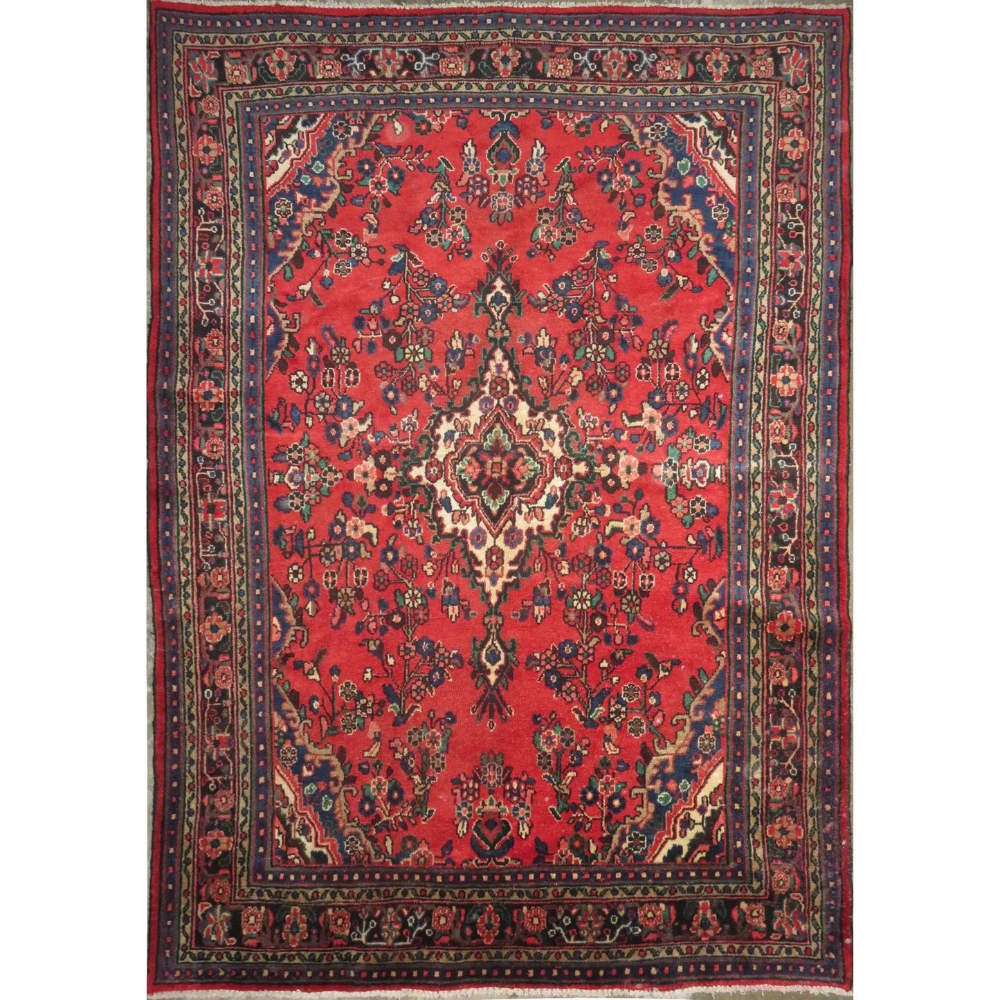 Hand-Knotted Persian Wool Rug _ Luxurious Vintage Design, 10'2" x 6'7", Artisan Crafted
