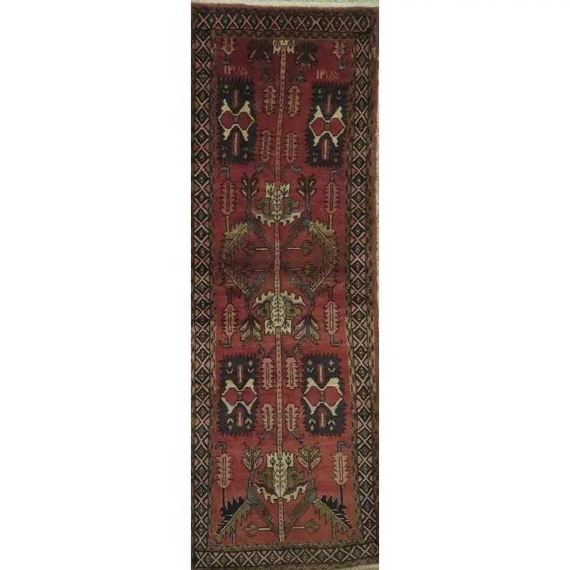 Hand-Knotted Persian Wool Rug _ Luxurious Vintage Design, 10'5" x 2'6", Artisan Crafted