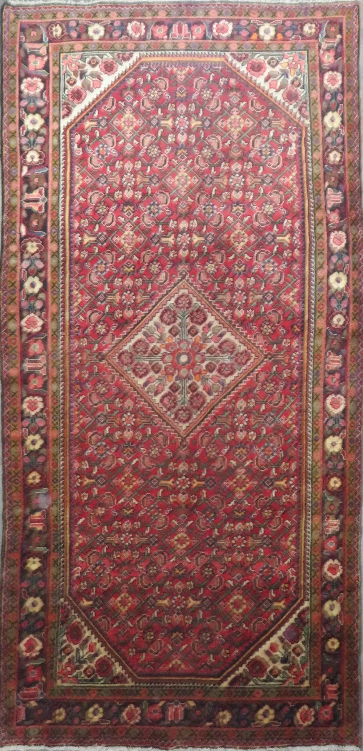 Hand-Knotted Persian Wool Rug _ Luxurious Vintage Design, 10'5" x 5'2", Artisan Crafted