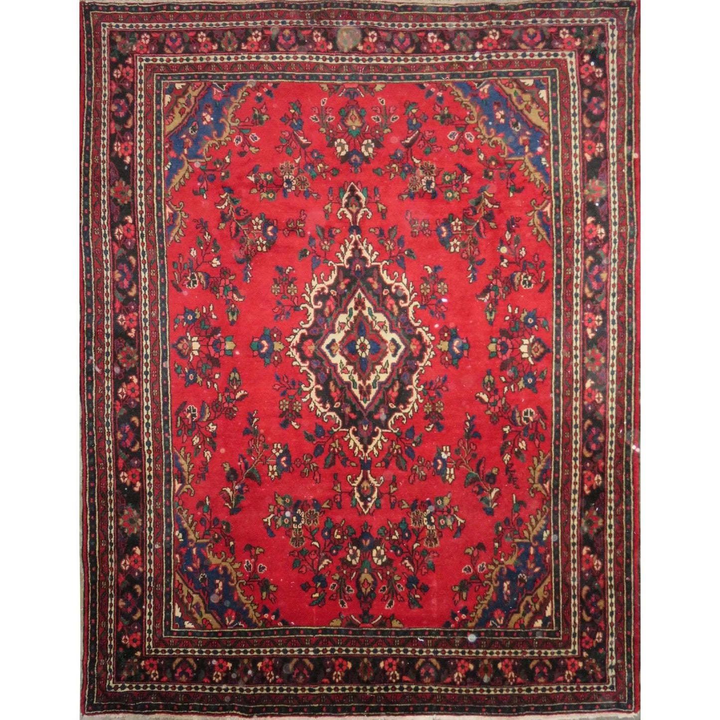 Hand-Knotted Persian Wool Rug _ Luxurious Vintage Design, 10'6" x 8'1", Artisan Crafted