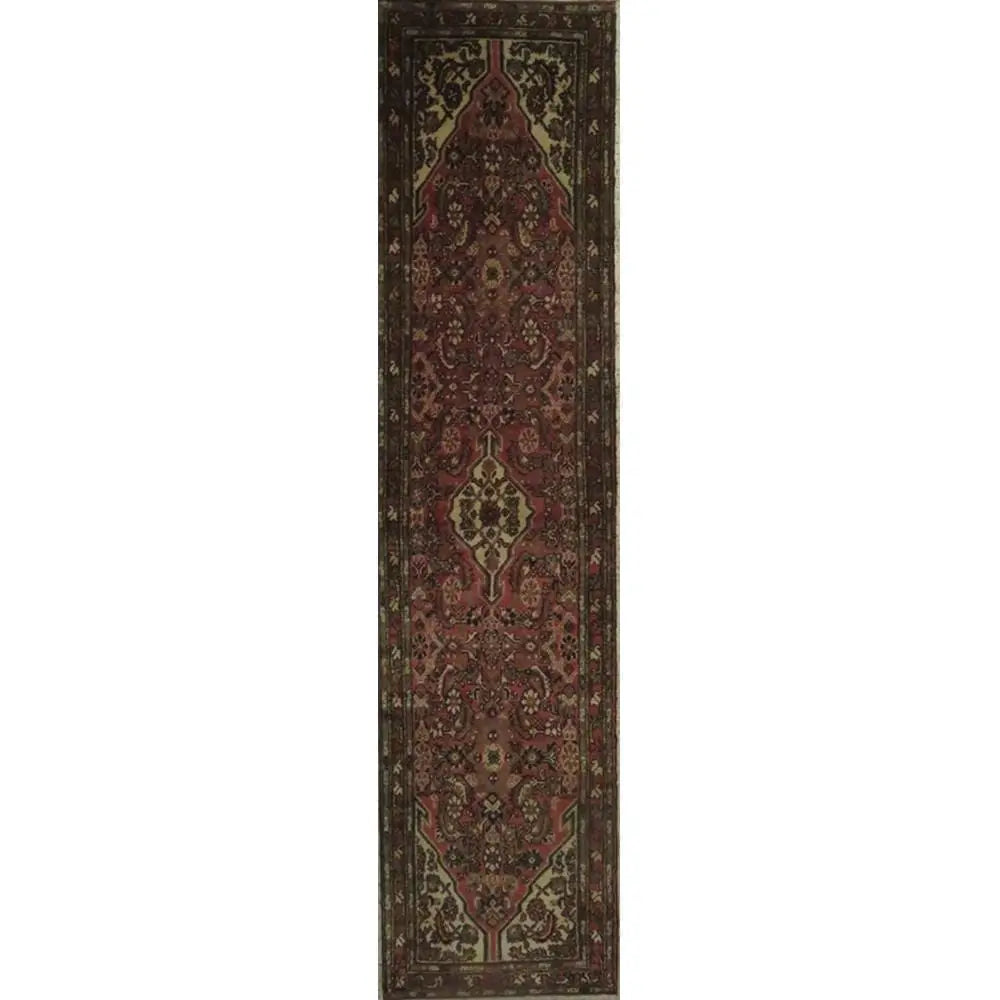Hand-Knotted Persian Wool Rug _ Luxurious Vintage Design, 10'7" x 2'8", Artisan Crafted