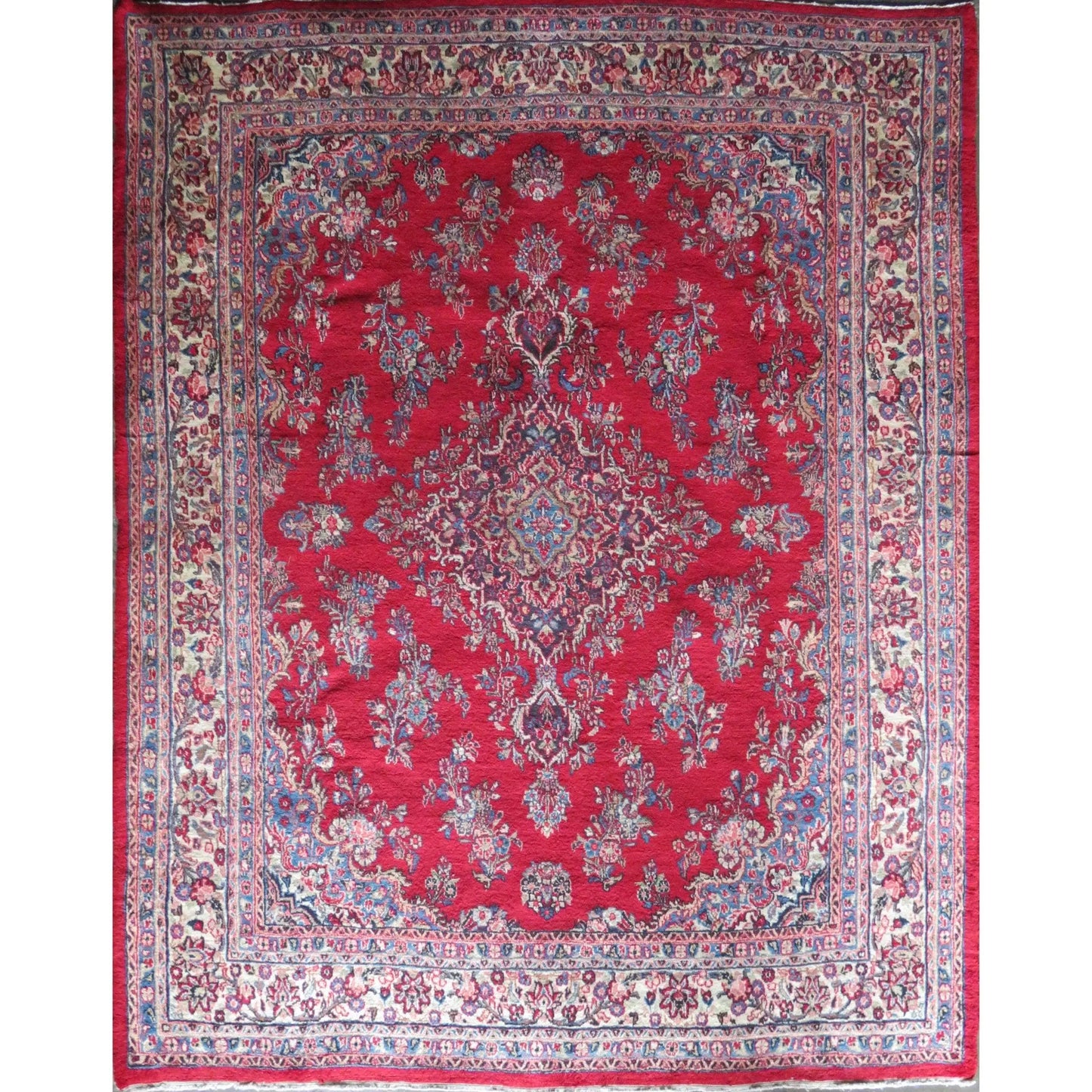 Hand-Knotted Persian Wool Rug _ Luxurious Vintage Design, 10'9" x 7'8", Artisan Crafted