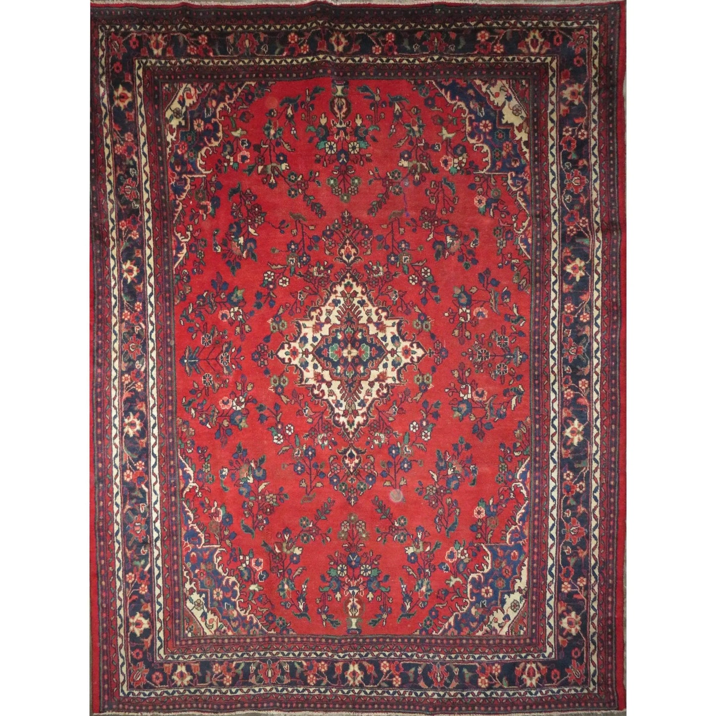 Hand-Knotted Persian Wool Rug _ Luxurious Vintage Design, 11'5" x 8'6", Artisan Crafted