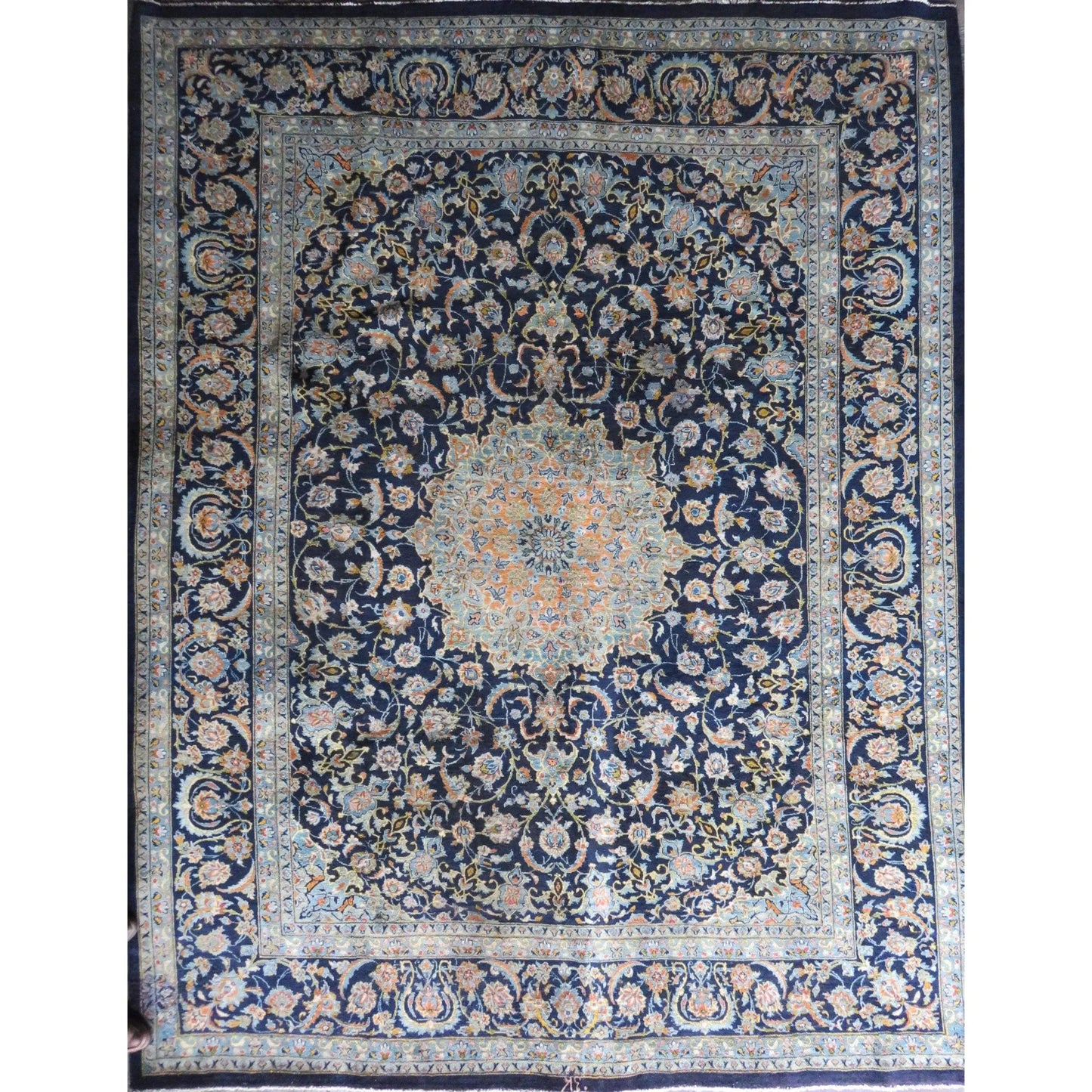 Hand-Knotted Persian Wool Rug – Luxurious Vintage Design, 12'5" X 9'10", Artisan Crafted, Perfect For Living Room