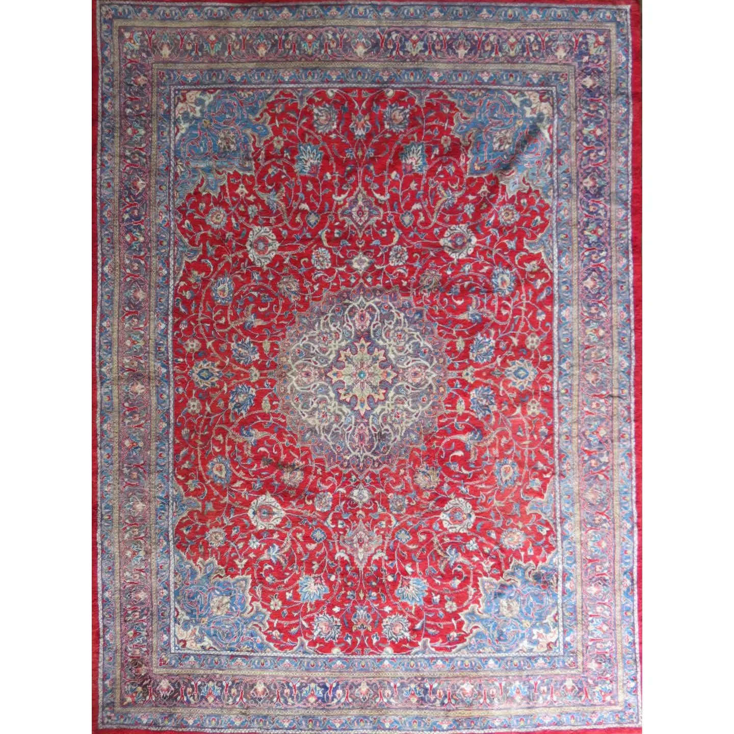 Hand-Knotted Persian Wool Rug – Luxurious Vintage Design, 13'1" x 9'8", Artisan Crafted