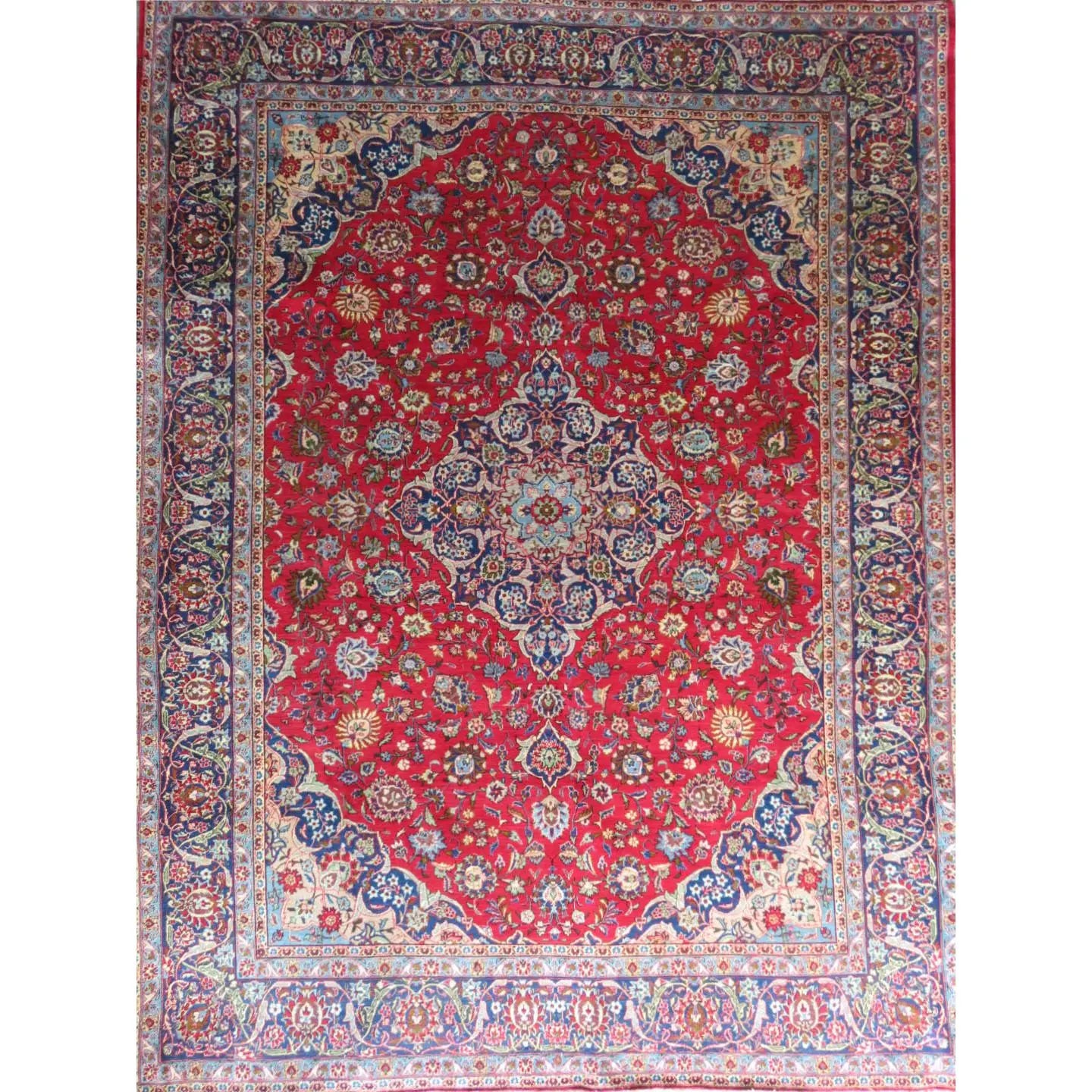 Hand-Knotted Persian Wool Rug _ Luxurious Vintage Design, 13'4" x 10'3", Artisan Crafted