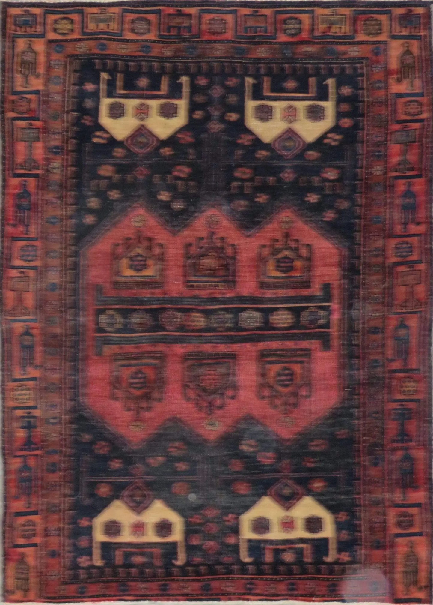 Hand-Knotted Vintage Rug 5'4" x 4'0"