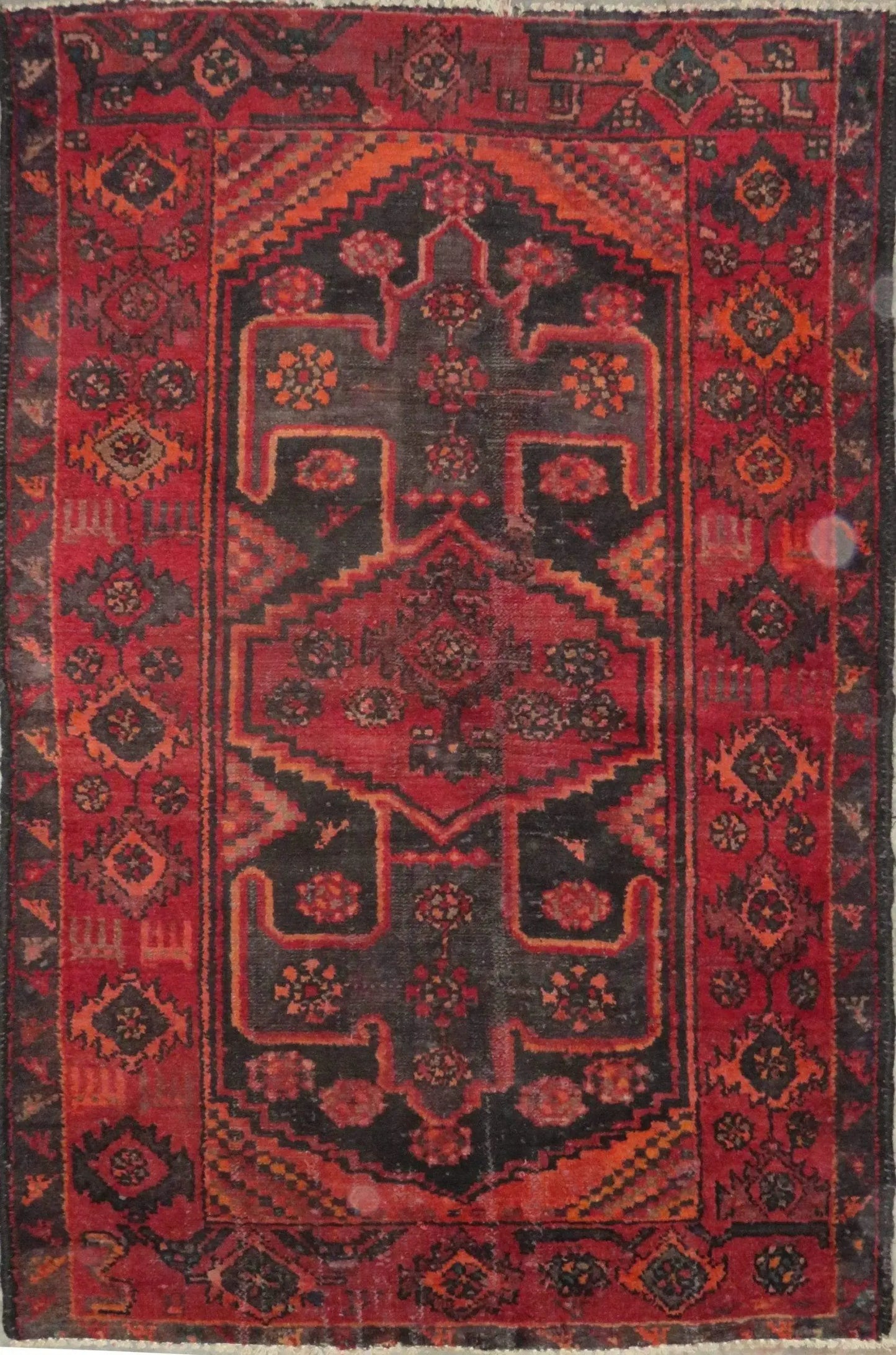 Hand-Knotted Persian Wool Rug _ Luxurious Vintage Design, 5'6" x 3'7", Artisan Crafted