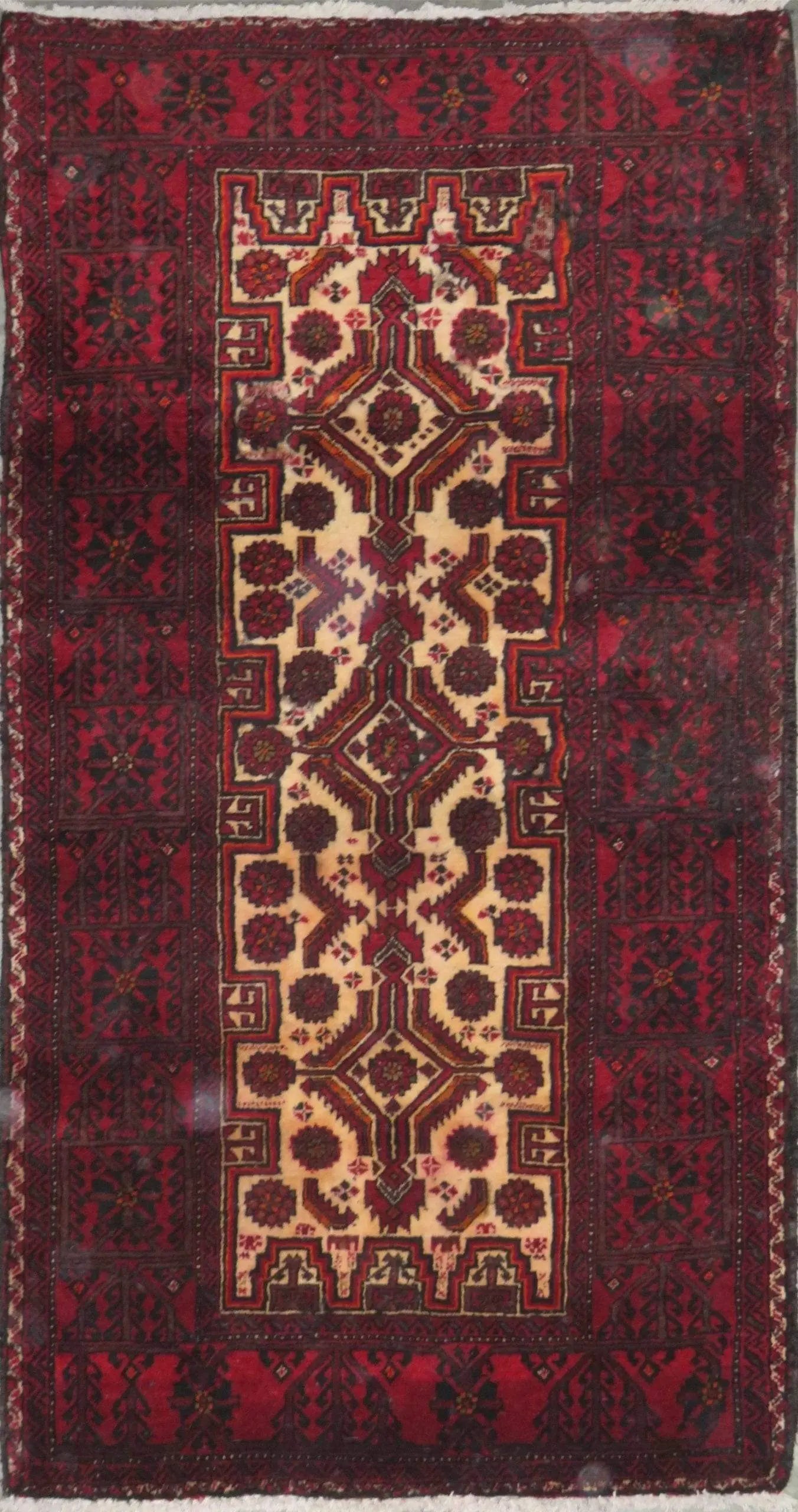 Hand-Knotted Persian Wool Rug _ Luxurious Vintage Design, 5'8" x 3'1", Artisan Crafted