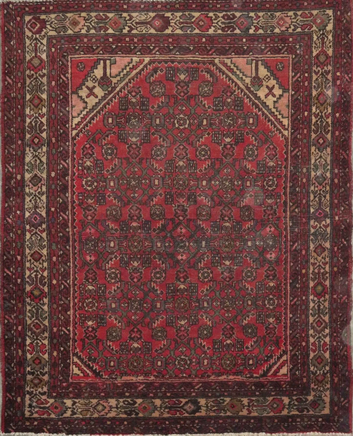 Hand-Knotted Persian Wool Rug _ Luxurious Vintage Design, 5'9" x 4'8", Artisan Crafted