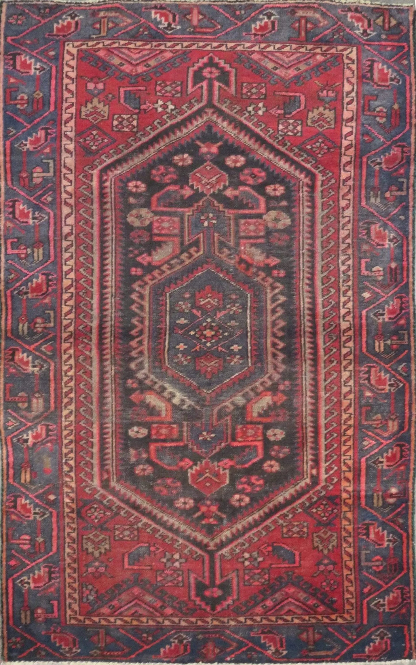 Hand-Knotted Persian Wool Rug _ Luxurious Vintage Design, 6'1" x 3'7", Artisan Crafted
