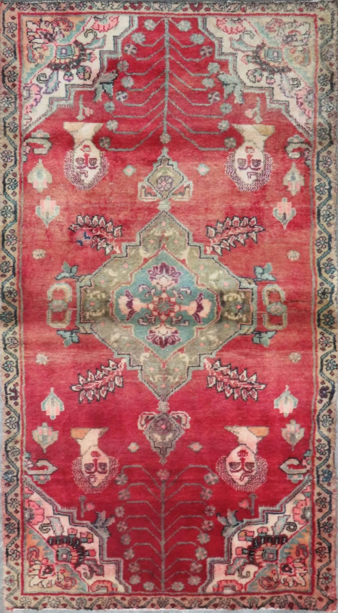 Hand-Knotted Persian Wool Rug _ Luxurious Vintage Design, 6'6" x 4'0", Artisan Crafted