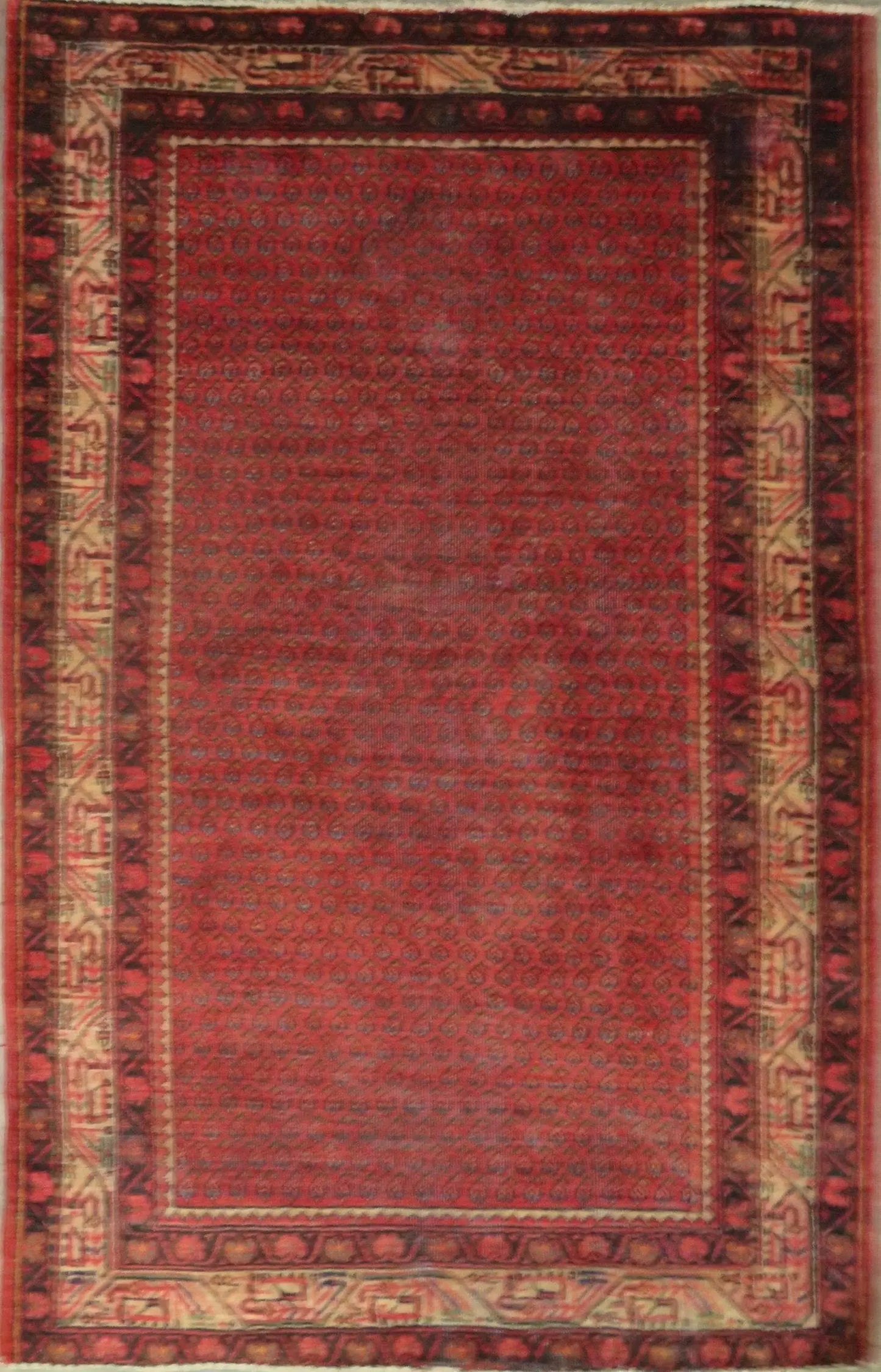 Hand-Knotted Persian Wool Rug _ Luxurious Vintage Design, 6'6" x 4'3", Artisan Crafted