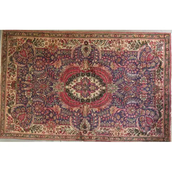 Hand-Knotted Persian Wool Rug _ Luxurious Vintage Design, 7'10" x 4'12", Artisan Crafted