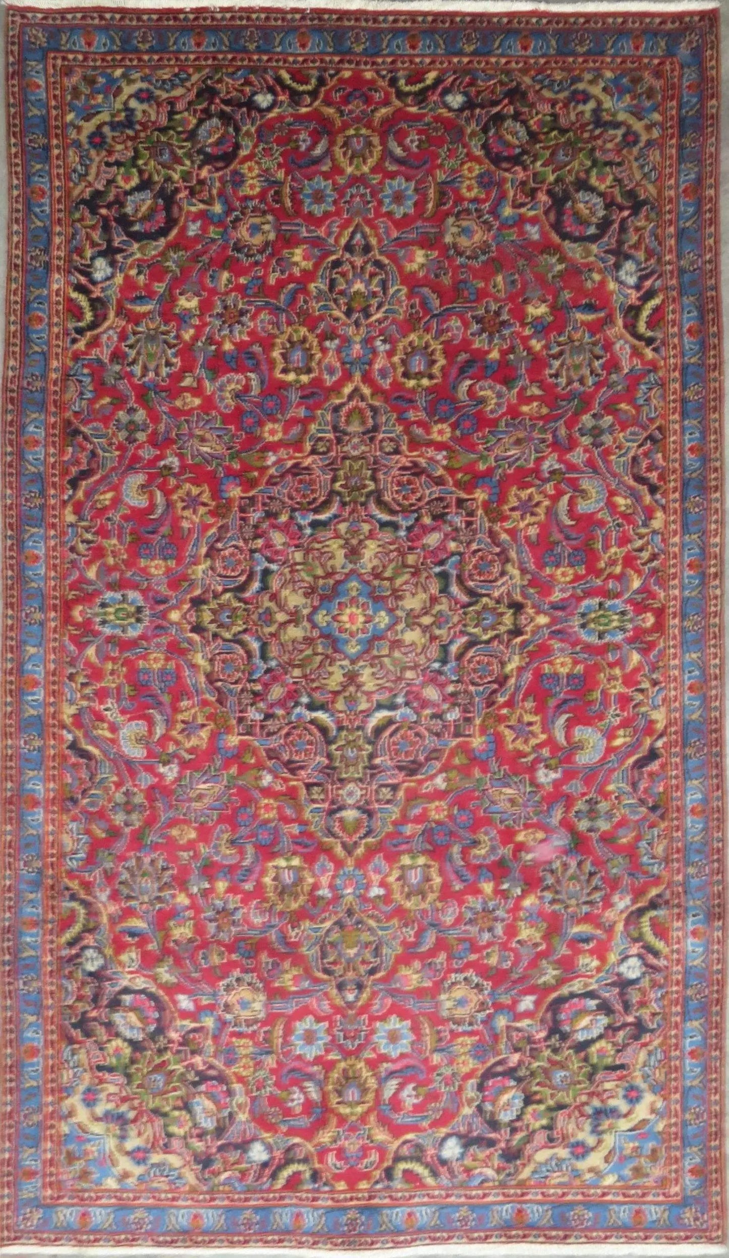 Hand-Knotted Persian Wool Rug _ Luxurious Vintage Design, 7'7" x 4'5", Artisan Crafted