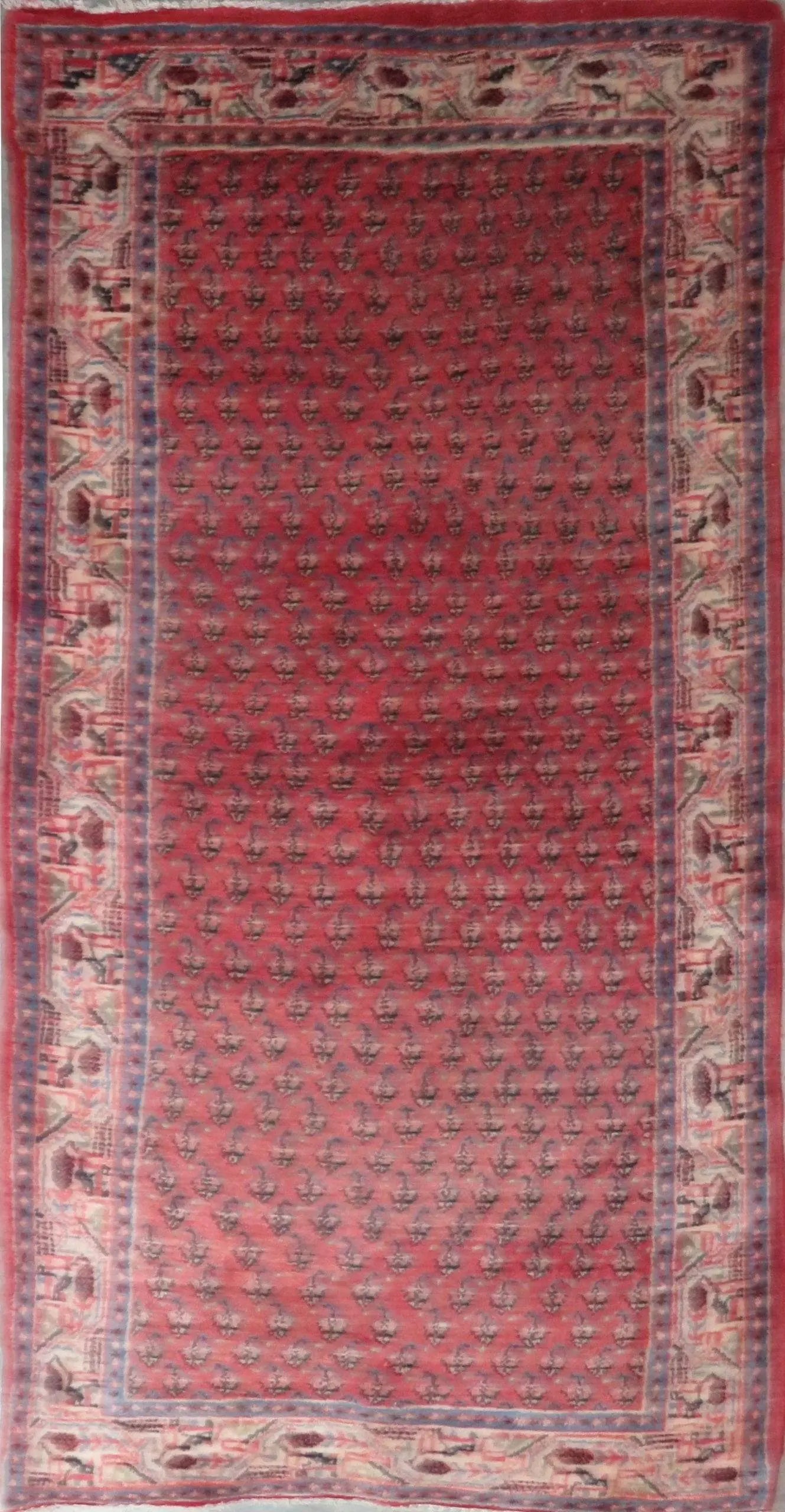Hand-Knotted Persian Wool Rug _ Luxurious Vintage Design, 7'8" x 4'1", Artisan Crafted