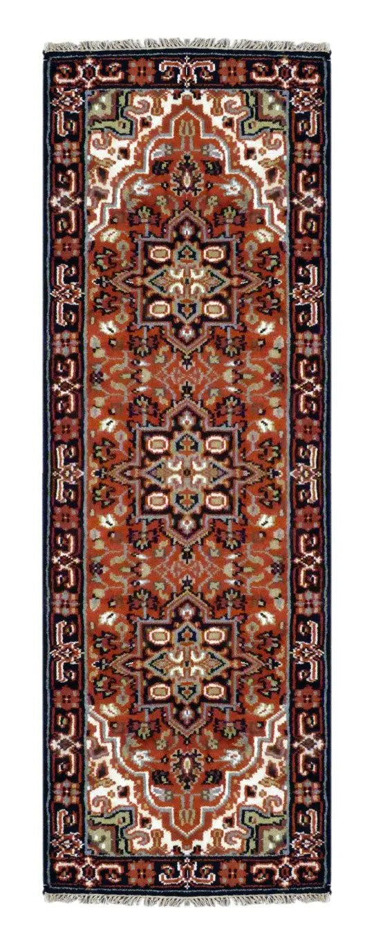 Hand-Knotted Persian Wool Rug _ Luxurious Vintage Design, 8'9" x 2'7", Artisan Crafted
