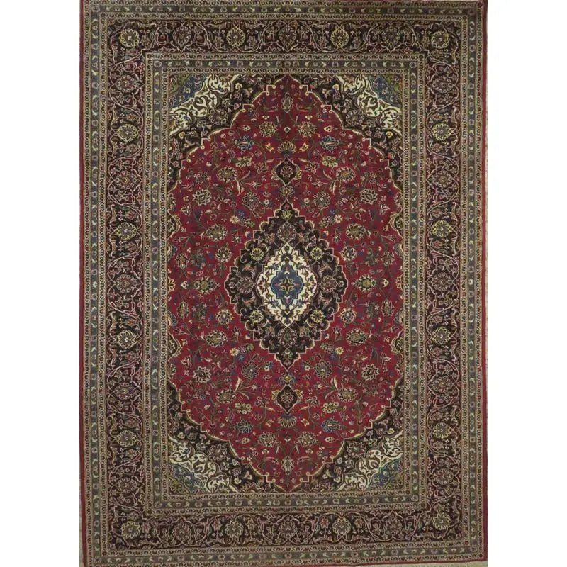 Hand-Knotted Persian Wool Rug _ Luxurious Vintage Design, 9'3" x 7'5", Artisan Crafted