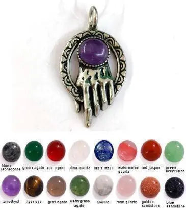 Handmade Natural Stone Gemstone Pendant with Copper & Silver, Stone Size 10*12mm, No. 89 ABC Rugs Kilims