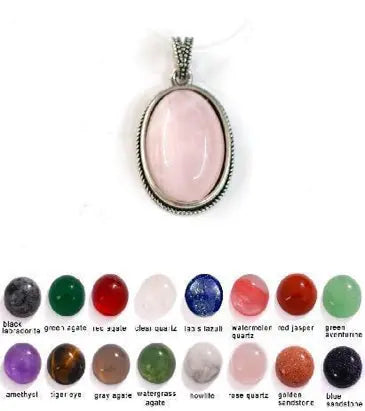 Handmade Natural Stone Gemstone Pendant with Copper & Silver, Stone Size 12*16mm, No. 84 ABC Rugs Kilims
